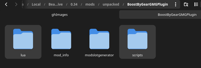 Example of the pasted folders