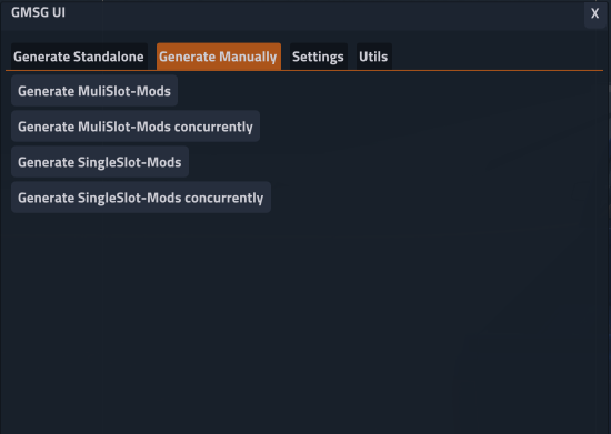 Generate Manually Tab