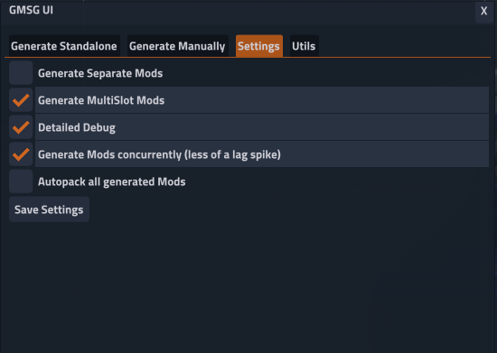 Settings Tab